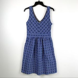 Maeve Lazuli dress blue sleeveless tribal print dress from Anthropologie size 10